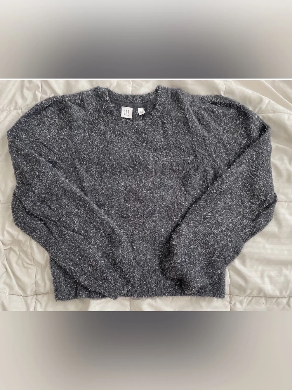 Gap Kids Sweater Girls Gray Metallic Shiny Size XXL
